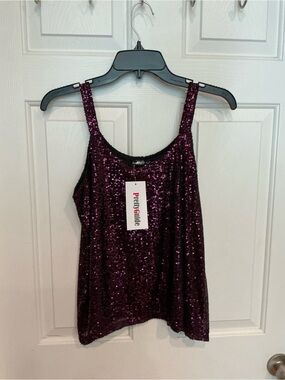 PrettyLittleThing Plum Sequin Cami Tank